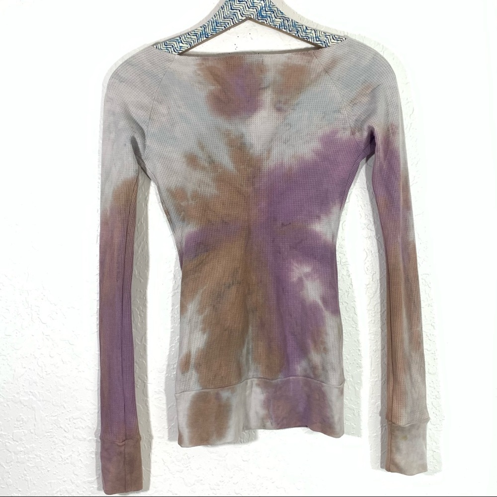 Heart Moon Stars Pink Tie Dye Lace Up Top - Picture 6 of 7